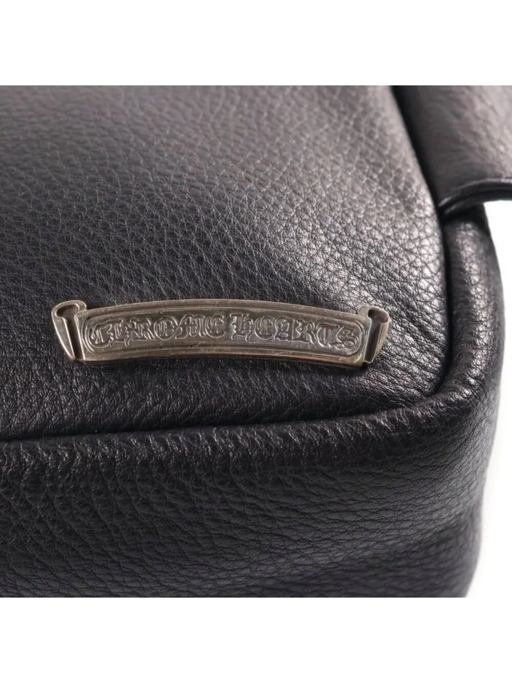 Chrome Hearts Strap on Leather Shoulder Bag Black